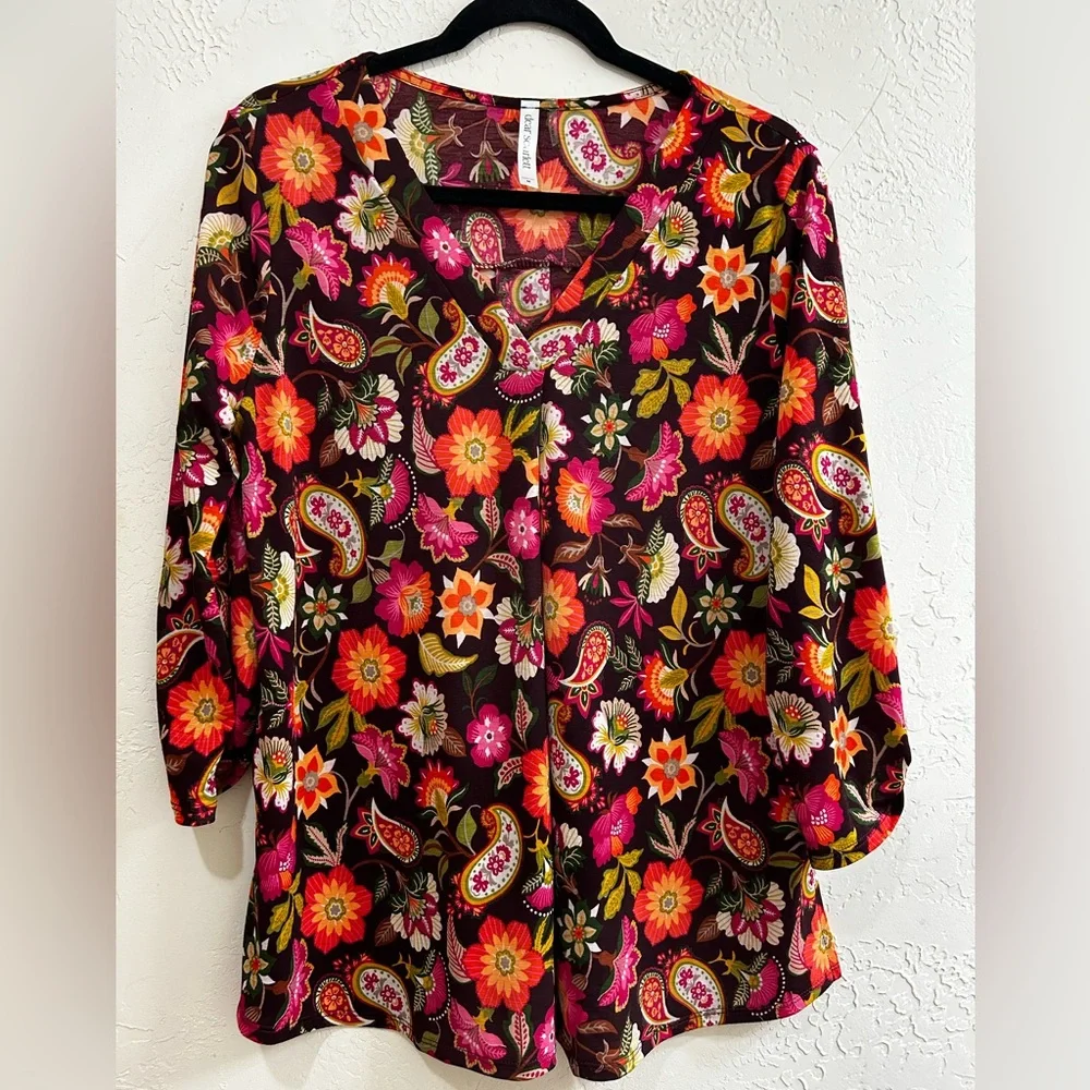 Floral Paisley Blouse - Multicolor - Picture 1 of 7